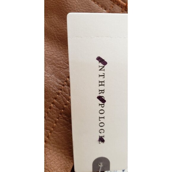 NWT PILCRO BY ANTHROPOLOGIE  FAUX LEATHER CEDAR FRONT ZIPPER MINI DRESS SZ 6 - Picture 9 of 10